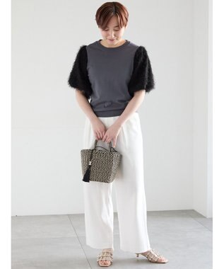 Te chichi シャギーバルーンスリーブニット チャコールグレー