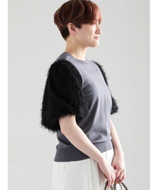 Te chichi シャギーバルーンスリーブニット チャコールグレー