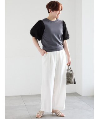 Te chichi シャギーバルーンスリーブニット チャコールグレー