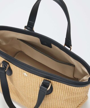 TOPKAPI 【Breath TOPKAPI】サングラスホルダー付き レザーコンビ カゴバッグ M ベージュ