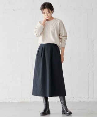 J.PRESS LADIES L 【WEB限定・洗える】 EIGER CORD 求心編み ニット ホワイト系