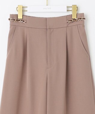 ANY SIS 【洗える】チェーンポイント ワイドパンツ モカ