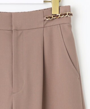 ANY SIS 【洗える】チェーンポイント ワイドパンツ モカ