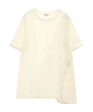 earth music&ecology プリーツドッキングチュニック Ivory