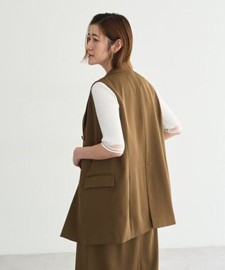 YECCA VECCA ドライタッチ金釦テーラードジレ Brown