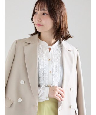 Te chichi フロントフリルキーネックブラウス オフホワイト