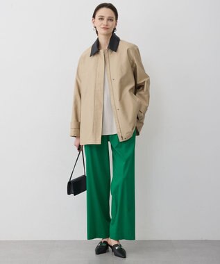 ICB L 【配色襟取り外し可能】ライトモールスキン キルトライナー付きバーンジャケット チノ