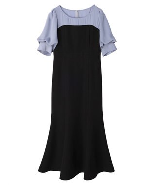 earth music&ecology パイピング衿付きドッキングワンピース Black