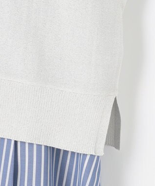 ANY SIS L 【2SET】シャツワンピ × ニット セット ブルーストライプ×シルバー