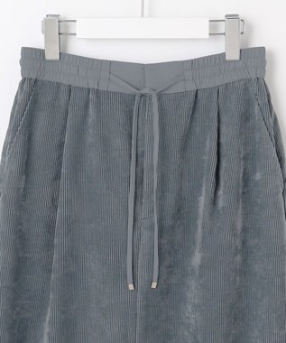 自由区 L 【17号サイズまで展開・SHIHOさん着用】ソフトコーデュロイ スカート ダルブルー