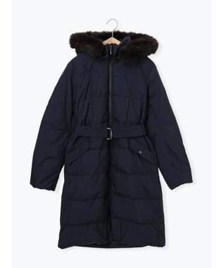 Te chichi 【宮本茉由着用】フードロングダウンコート ネイビー