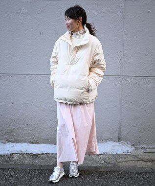 KWD 【日本製/高品質ダウン】DOWN PULLOVER グリーンダウン ダウンプルオーバー アイボリー