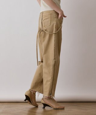 GRACE CONTINENTAL サス付zipデニムパンツ ベージュ