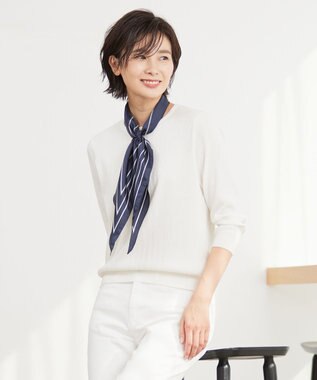 洗える】 BASIC HI-COTTON クルーネック ニット / J.PRESS LADIES L