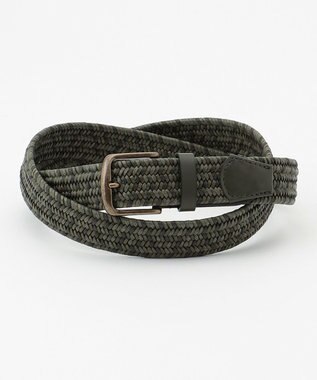 JOSEPH ABBOUD 【キングサイズ・伸びる】ダブルメランジレザーメッシュ ベルト