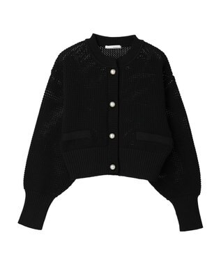Green Parks ・ＥＬＥＮＣＡＲＥ　ＤＵＥ　パール釦カーディガン Black
