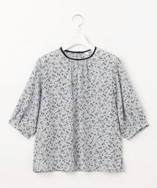 J.PRESS LADIES 【洗える】 スパンローンフラワー ボリュームスリーブ ブラウス サックスブルー系5