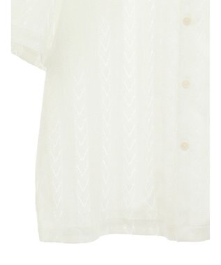 CRAFT STANDARD BOUTIQUE レースオープンカラーシャツ White