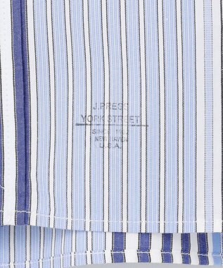 J.PRESS YORK STREET 【UNISEX】マルチストライプバンドカラー シャツ サックスブルー系7