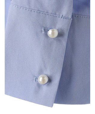 Green Parks ケープ風ブラウス Sax