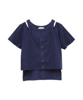 Green Parks ・swing by SET2点カーディガン&タンク Navy