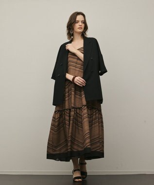 GRACE CONTINENTAL キカプリントキャミワンピース ブラウン