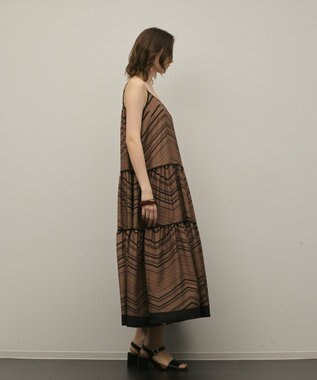 GRACE CONTINENTAL キカプリントキャミワンピース ブラウン