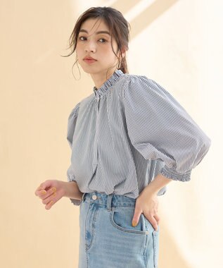 【接触冷感/UVカット/抗菌防臭/速乾】エニイファンクション シャーリングブラウス