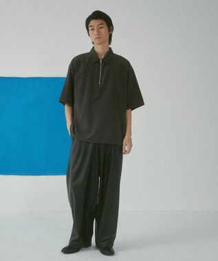 WEGO 【LUCY】アイススウェードハーフジップシャツ（S） ダークグレー