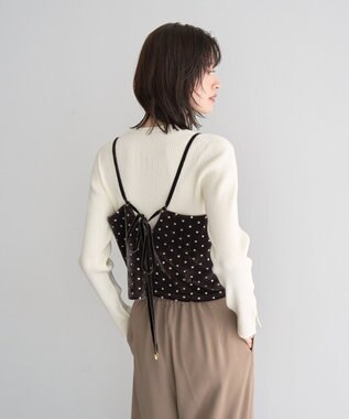 YECCA VECCA グリッタードットベロアオーバーキャミ Brown