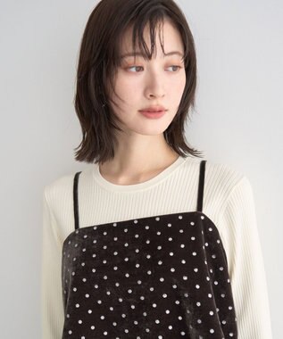 YECCA VECCA グリッタードットベロアオーバーキャミ Brown