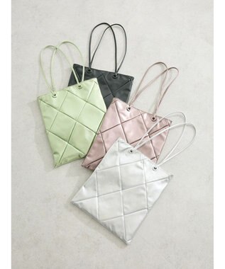 Green Parks ａｎｄｍｉｋｋａ　パッチワークメタリックＡ４トート Mint Green