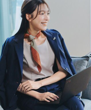 Tiaclasse 【小倉優子さん着用・選べる柄タイプ】大判スカーフ Aオレンジ