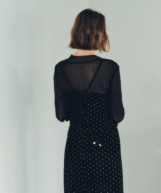 YECCA VECCA グリッタードットベロアオーバーキャミ Black