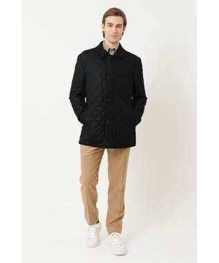 DAKS ウールフラノステンカラージャケット ブラック