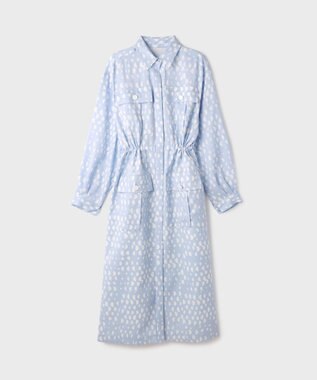 GRACE CONTINENTAL ハーフドットミリタリーワンピース ブルー