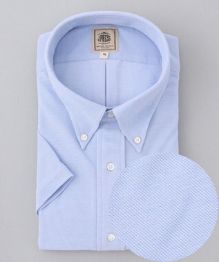 J.PRESS MEN 【KING SIZE】【J.PRESS OXFORD JERSEY】カノコインレイ パッチポケットシャツ / B.D. サックスブルー系