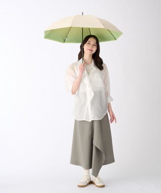 MOONBAT ハニカム断熱パラソル グラデーション長傘 晴雨兼用 日傘 一級遮光 UV 耐風 ライトイエロー