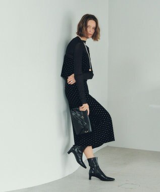 YECCA VECCA グリッタードットベロアオーバーキャミ Black