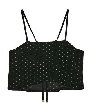 YECCA VECCA グリッタードットベロアオーバーキャミ Black