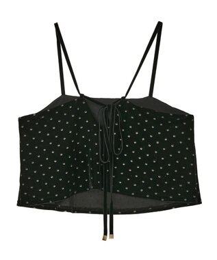 YECCA VECCA グリッタードットベロアオーバーキャミ Black