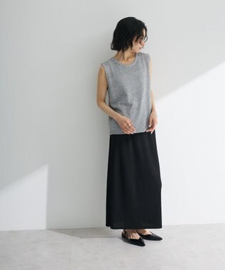 Green Parks 前後２ｗａｙ　ミックスカラーノースリーブニット Charcoal Gray