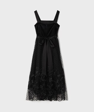 GRACE CONTINENTAL ドットフラワーembドレス ブラック