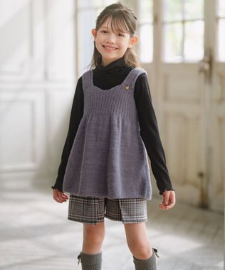 組曲 KIDS 【S-Lサイズ】シャギーニット キャミソール グレー