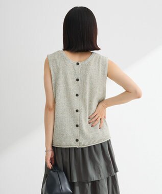 Green Parks 前後２ｗａｙ　ミックスカラーノースリーブニット Khaki