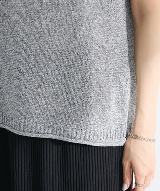 Green Parks 前後２ｗａｙ　ミックスカラーノースリーブニット Charcoal Gray