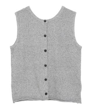 Green Parks 前後２ｗａｙ　ミックスカラーノースリーブニット Charcoal Gray