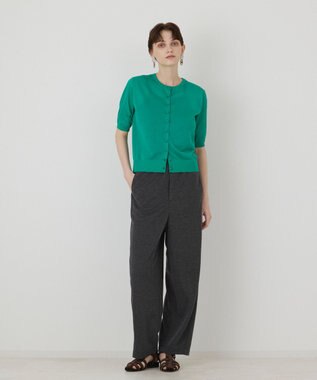 GRACE CONTINENTAL ハーフスリーブニットカーディガン グリーン