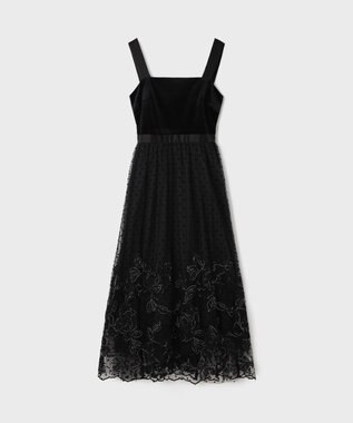 GRACE CONTINENTAL ドットフラワーembドレス ブラック