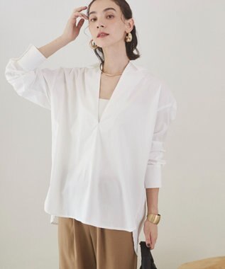 WEGO 【ANGIE VINTAGE】スキッパーシャツ ホワイト